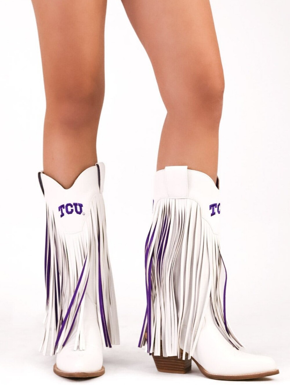 Vaccari University TCU "Kacey" Fringe Western Game Day Boots